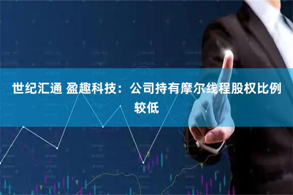 世纪汇通 盈趣科技：公司持有摩尔线程股权比例较低