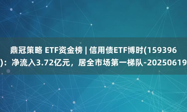 鼎冠策略 ETF资金榜 | 信用债ETF博时(159396)：净流入3.72亿元，居全市场第一梯队-20250619