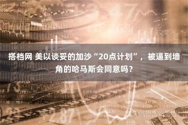 搭档网 美以谈妥的加沙“20点计划”，被逼到墙角的哈马斯会同意吗？