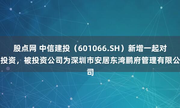 股点网 中信建投（601066.SH）新增一起对外投资，被投资公司为深圳市安居东湾鹏府管理有限公司